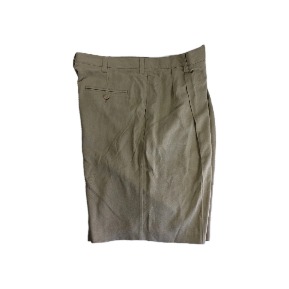 Jamaica Jaxx Men's 100% Silk Pleated Shorts Size 38 Tan Casual Travel Resort